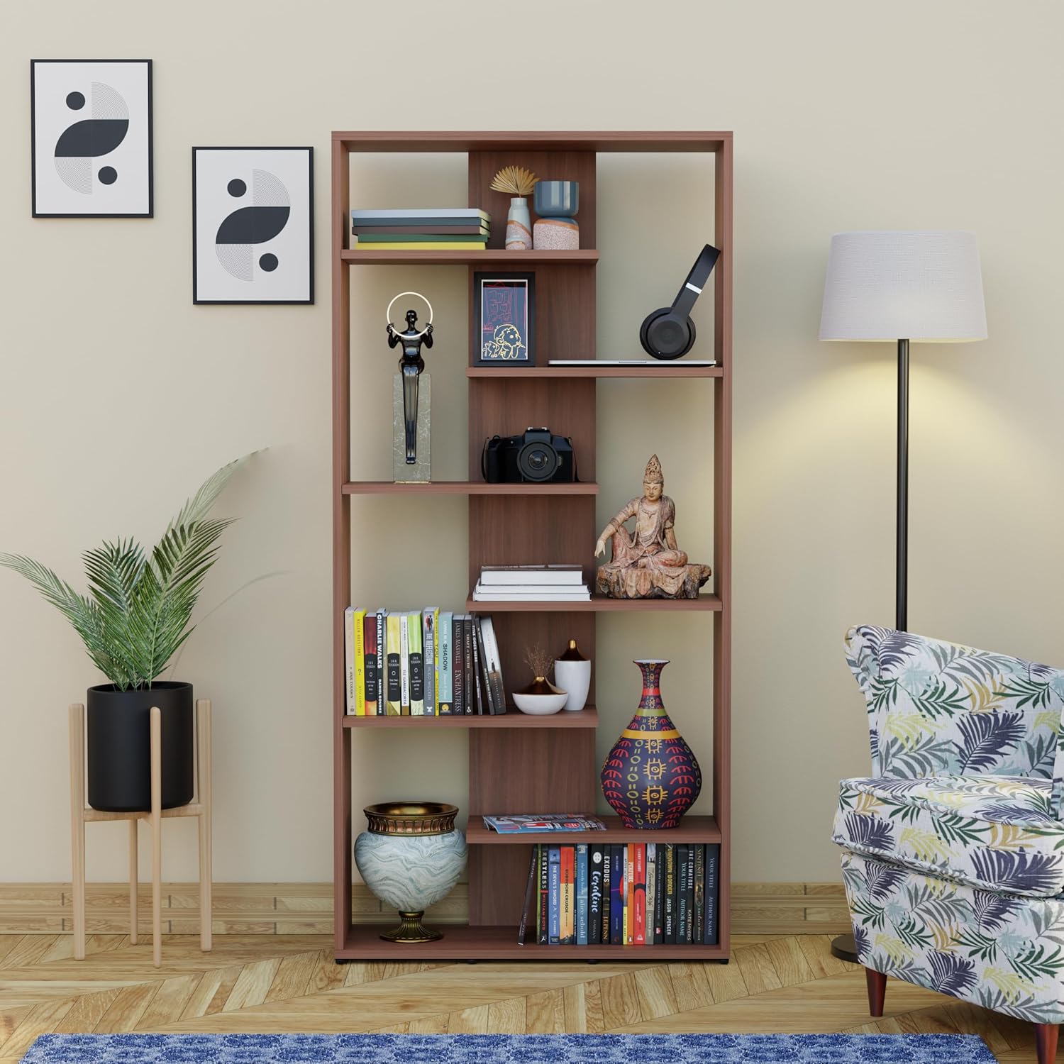 WoodExpress Engineered Wood Multipurpose Display Shelf with for