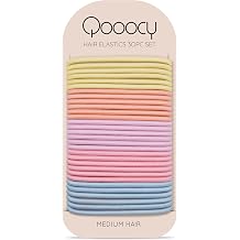 No Damage Elastic Hair Ties, 4mm Thick Rubber Bands for Women & Kids, Perfect for Ponytails, Braids & All Hair Types, 30 PCS, Blush