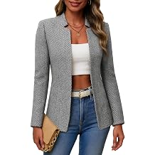 Mina Self 2026 Fall Womens Open Front Tweed Blazer,Plaid Fitted Jacket