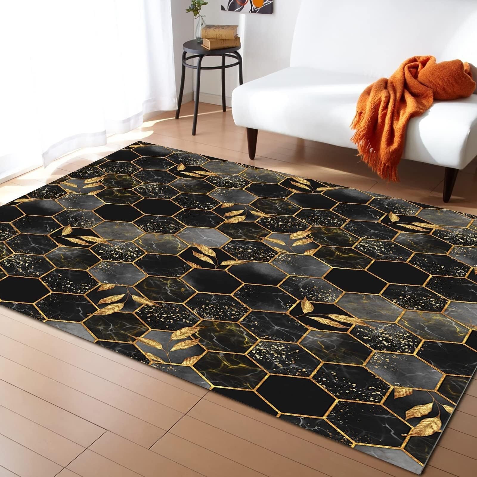 Tapis abstrait Quicksand résistant aux taches pour en finir avec la saleté dans l'entrée