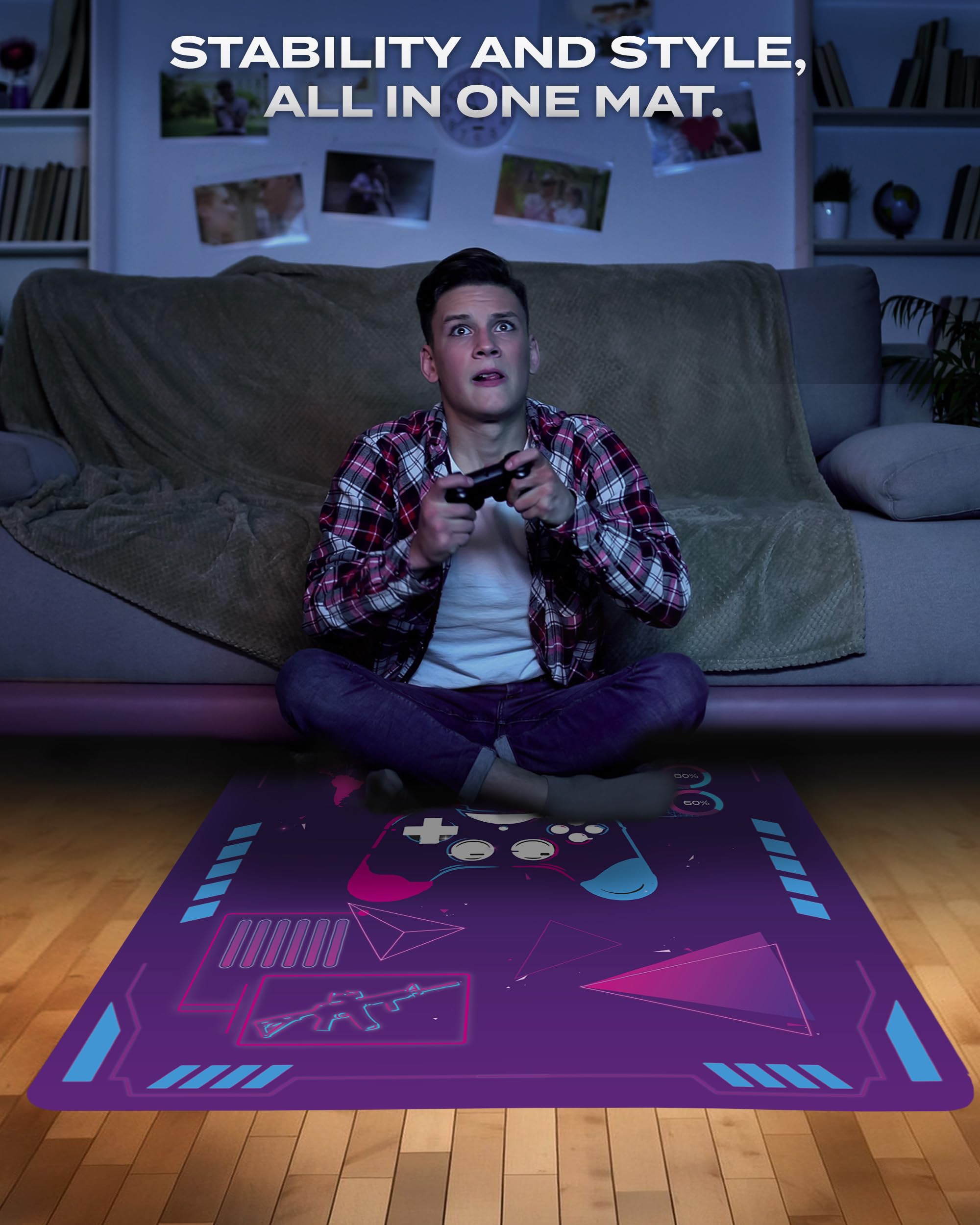 Odot Tapis Chaise De Bureau Carré, Antidérapant Et Insonorisé, Moderne Tapis Protection Sol Chaise Bureau Gaming Pour Plancher De Bois, Carrelage, Parquet (Style Espagnol,80x80cm