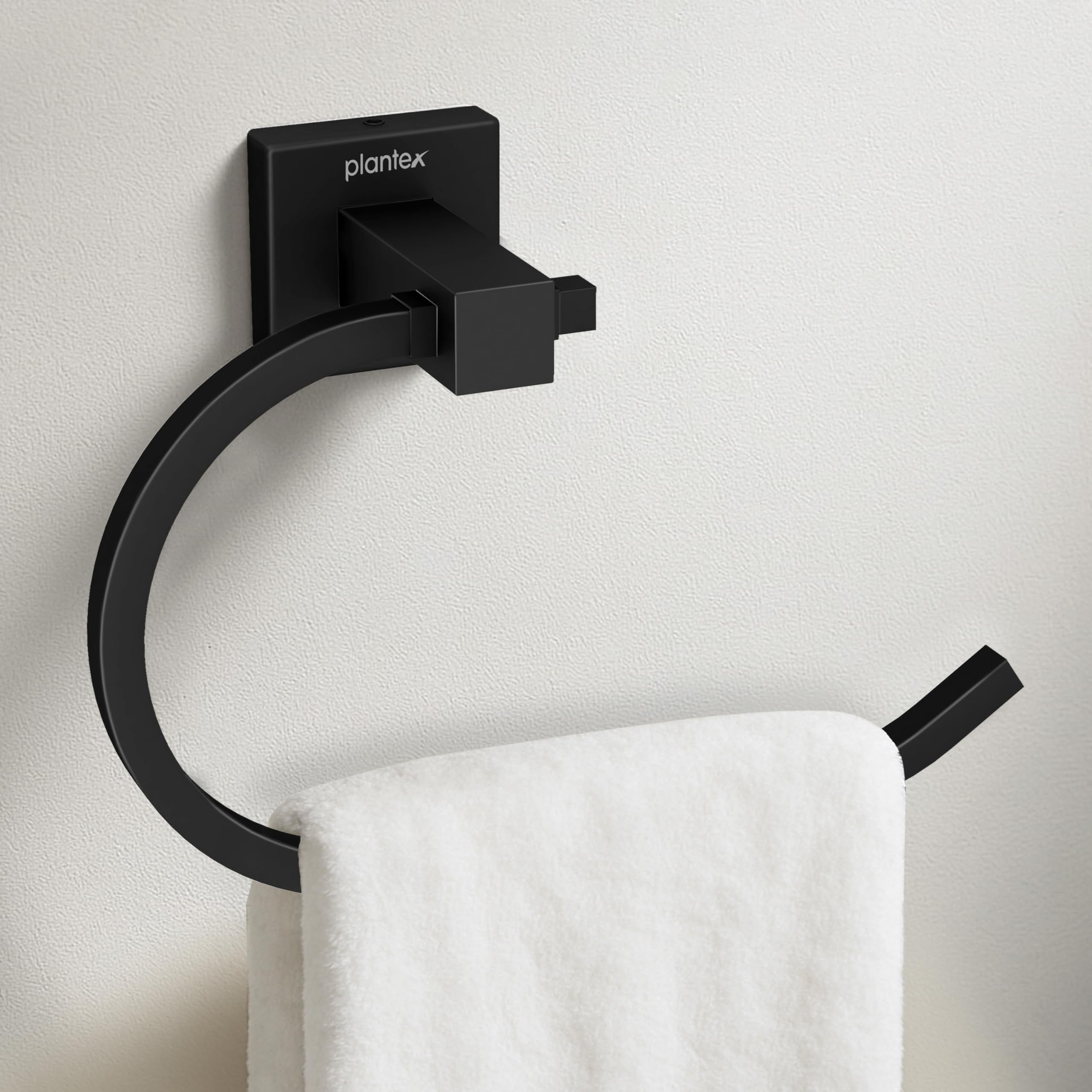 Plantex Stainless Steel Towel Holder for Bathroom/Towel Ring Holder/Napkin Holder for Washbasin/Napkin Ring/Bathroom Accessories – Pack of 1, Aqua (Black)-image-8