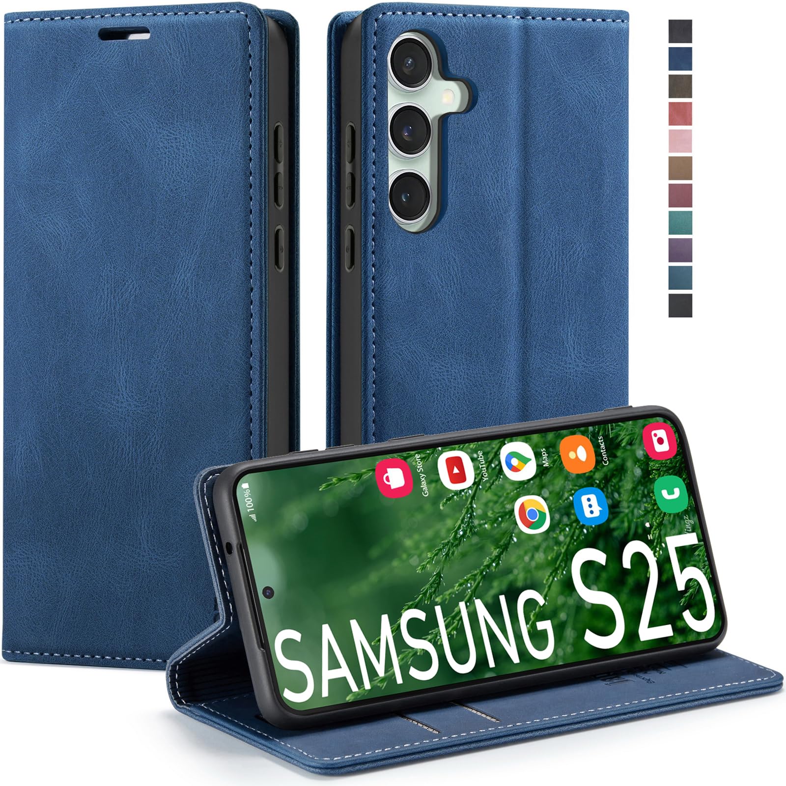 japezop Case Compatible with Samsung Galaxy S25 5G,Wallet Case with [RFID Blocking] Card Holder Kickstand Magnetic,Leather Flip Case Wallet for Galaxy