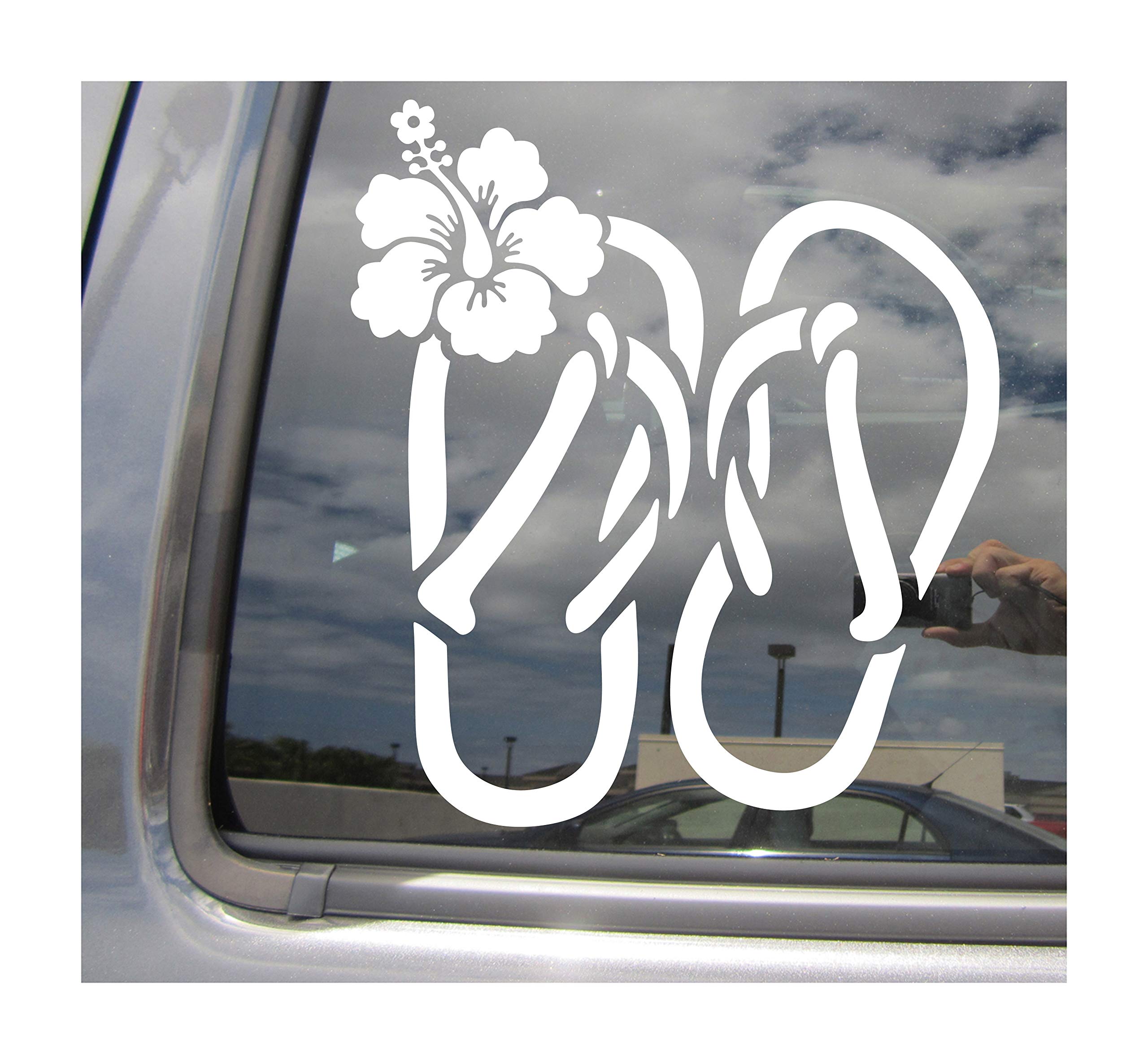 Laptop Stickers Tropical FLIP FLOPS 33-48 Tropical Sandals Vinyl Decals Car Window Decal Locker... Box Of Flip Flops