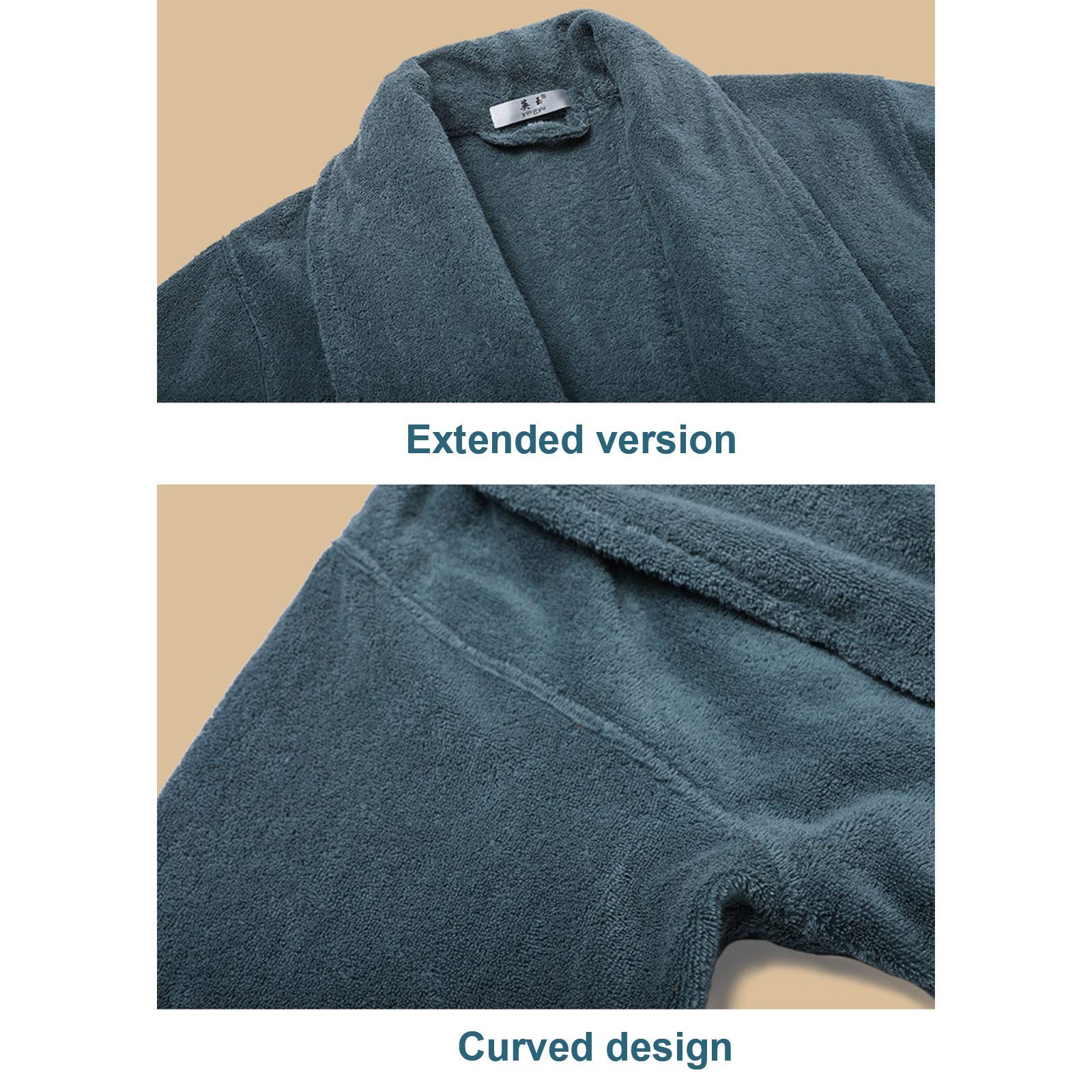 Albornoces Hombre, Albornoz de Lujo para Mujer Bata para Hombre Algodón Terry Kimon Albornoces Albornoz, Invierno Engrosado Mujer Batas largas Pareja Camisones SPA Ducha Hotel