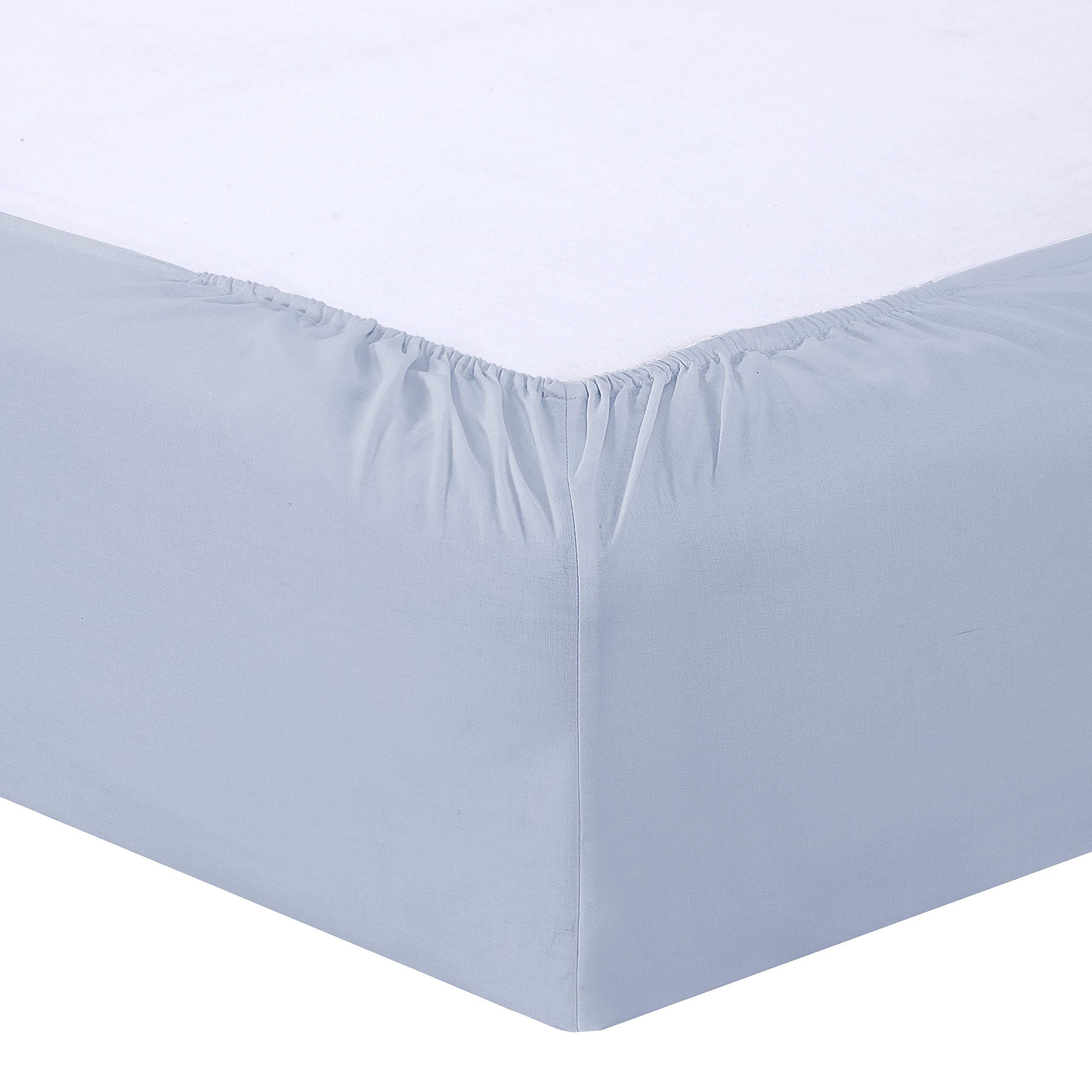 VISION Lenzuolo con angoli Singolo, 90 x 190cm con altezza 25cm, Grigio perla, 100% Cotone
