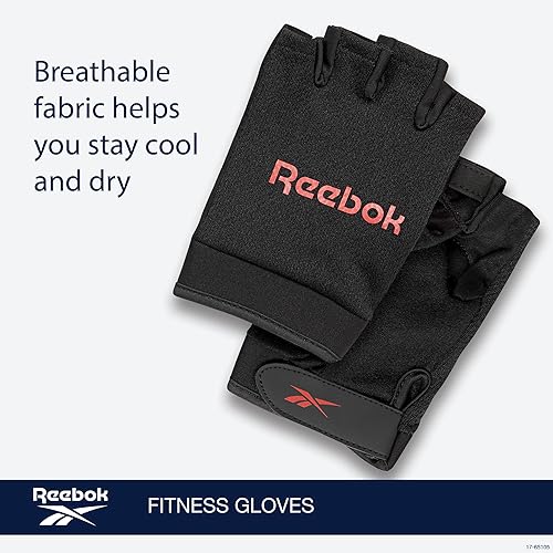 Miniatura 6 de Reebok Guantes clásicos sin dedos ligeros para entrenamiento y levantamiento de pesas