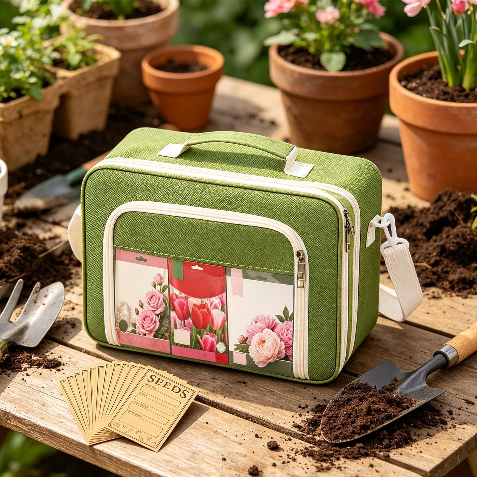 Samen-Aufbewahrungsbox Tragbare, wiederverwendbare Tasche mit Hüllen