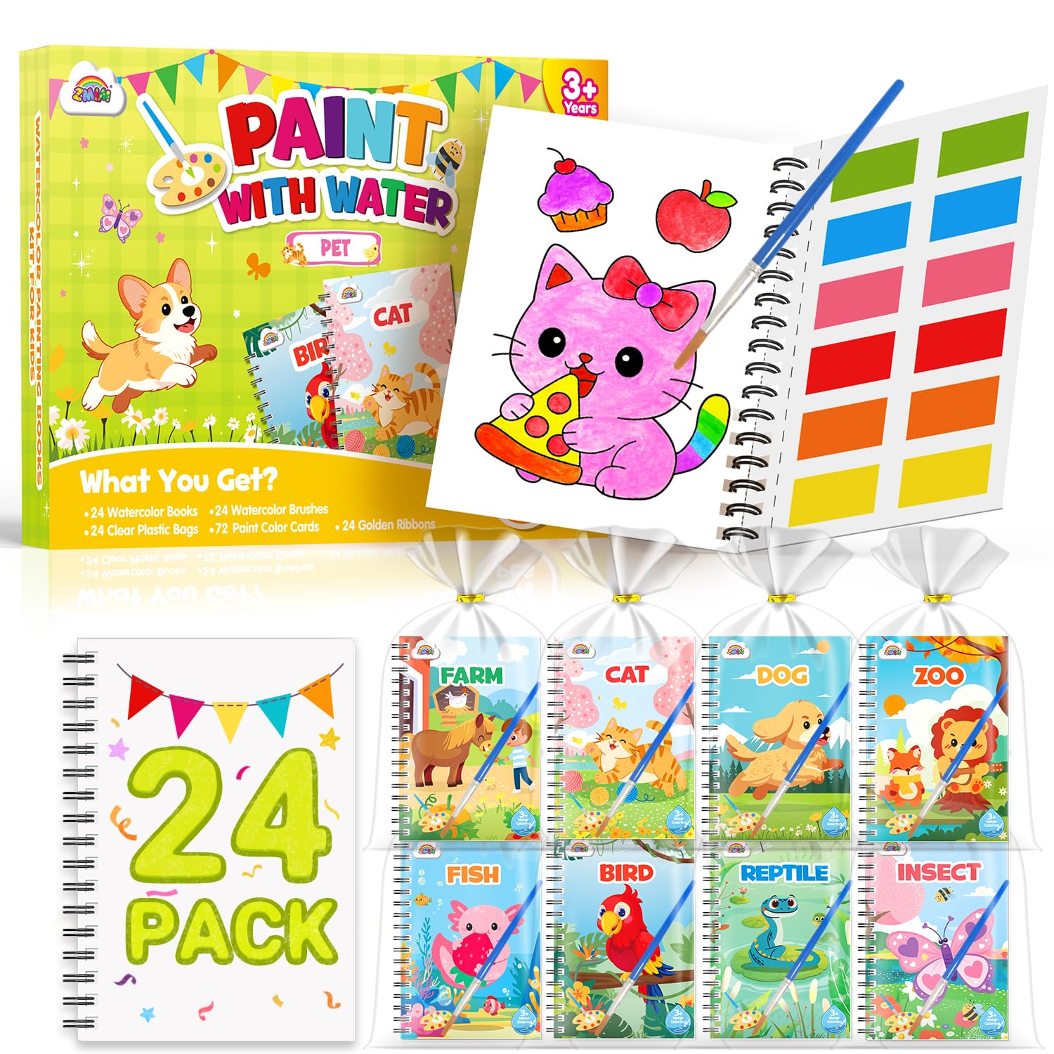 ZMLM 24 Pack Pet Coloring Books - Birthday Party Favors for Kids 4-8