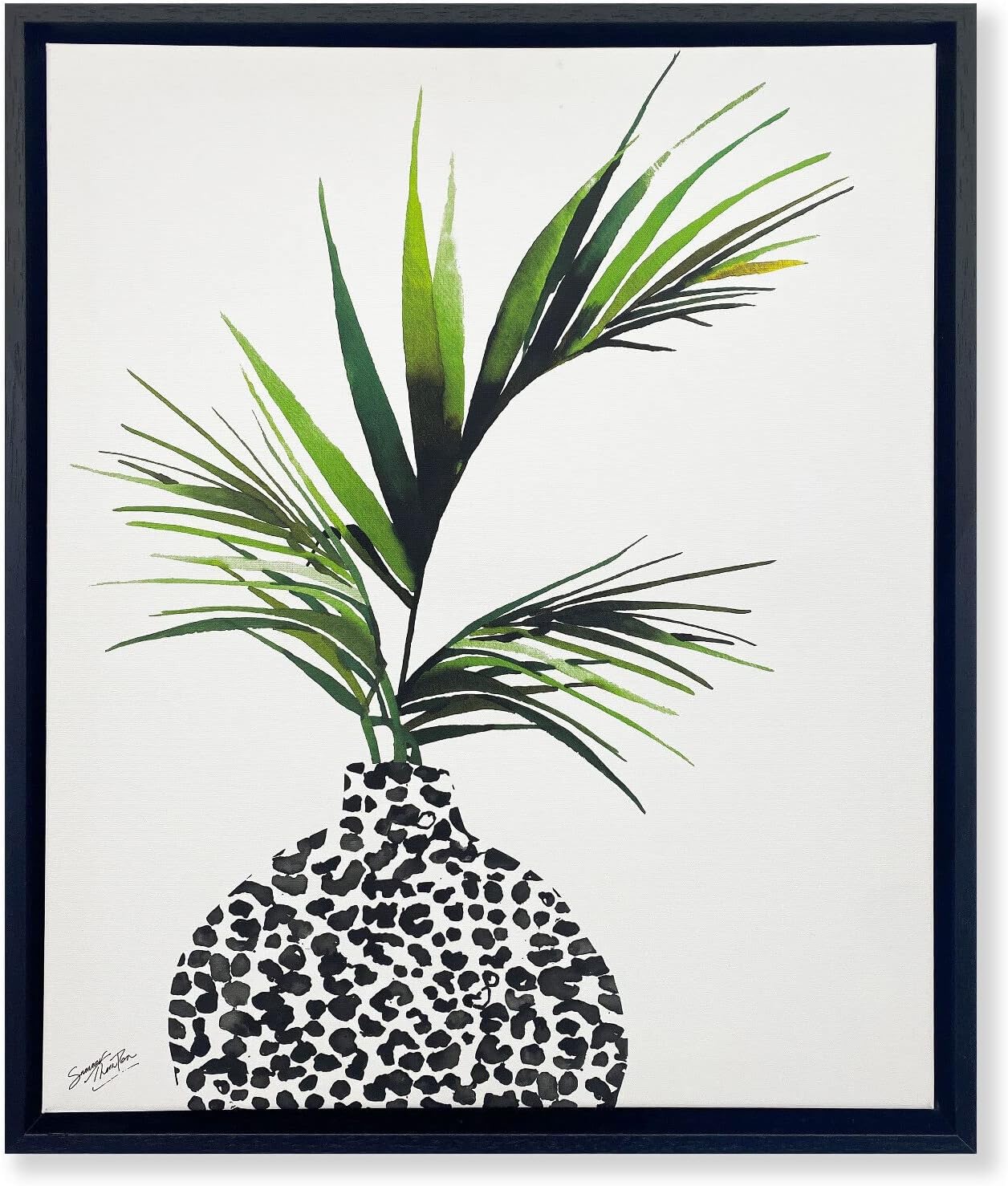 pf+a Floating Canvas Tray Frame for 20x16 - REAL WOOD - Wooden Black Frame for 20x16 inch Canvas Painting / 20x16 Canvas Frame