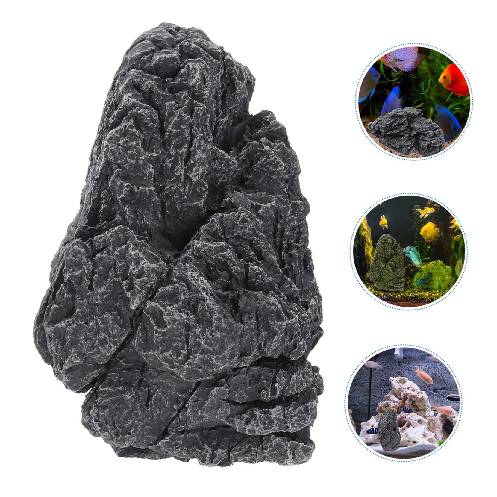 ERINGOGO Decorazioni per Acquario in Resina Nero Aspetto Naturale e Sensazione Realistica, Ornamenti per Terrari e Acquari, per Decorare Tuo Fish Tank Stile Casuale