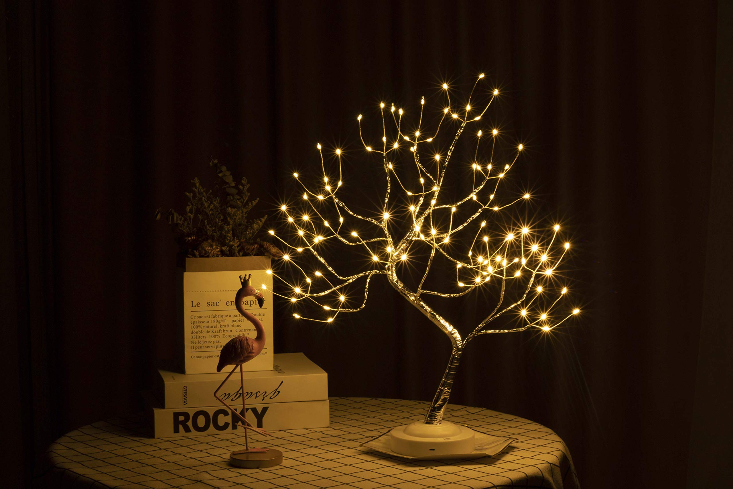 VIMUKUNBonsai Tree Light for Room Decor, LED Tree Light for Bedroom Decor, 8 Modes 108L LED Fairy Tree Light Lamp, Great, for Home, Holiday, Christmas Decorations, USB&Battery Powered