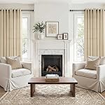 Burlywood Semi Sheer Grommet Rideaux de lin 84 Inches Long pour la chambre à coucher Panneaux de filtration de lumière épaisse pour le salon Sandy Brown Farmhouse Boho Lin Draps texturés 52" W x 84" L Burlywood