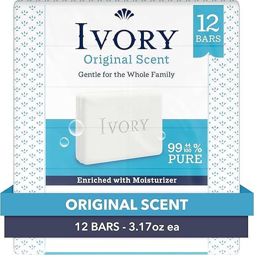 Ivory Gentle Bar Soap, Designed for Whole Family, 99.44% Pure Formula, Plant-Based Cleanser, Made Without Heavy Perfumes, 