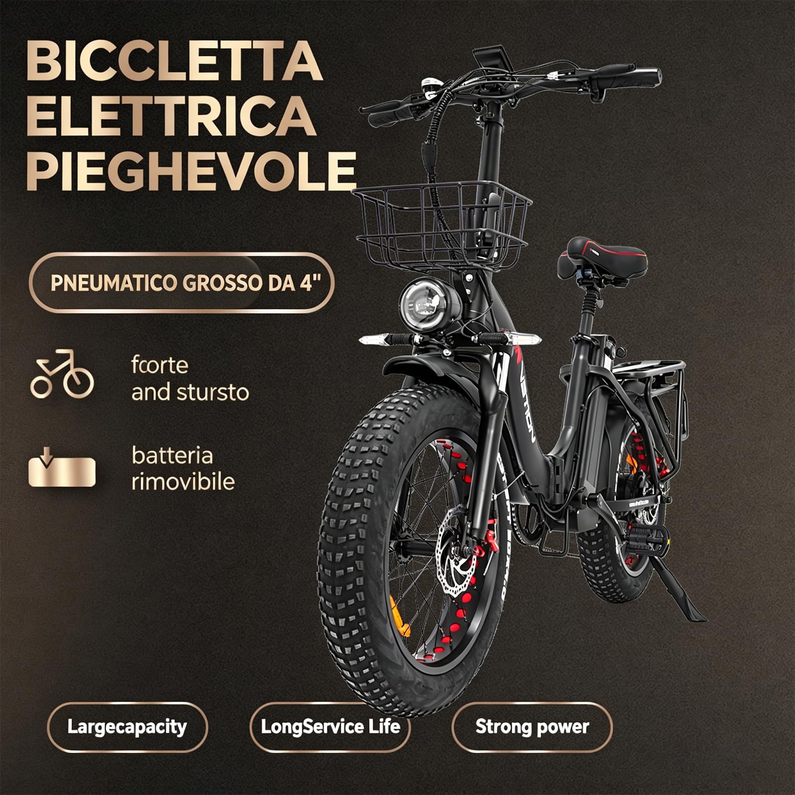 E-Bike Klapprad leicht 20 Zoll FatReifen Elektrofahrrad herausnehmbarer 48V 20AH Akku 25KM/H 130 km Reichweite 250W Motor 7-Gang Schaltung geeignet für Stadt Landstraße IP65 CT20 PRO