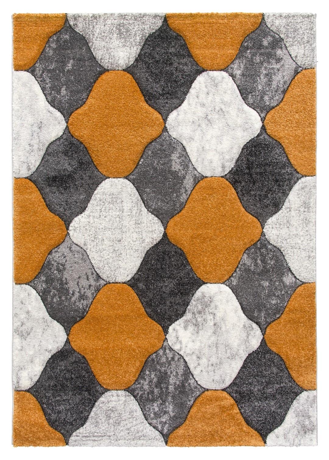 SrS Rugs® Impulse - Area Rug for Living Room, Bedroom, Hallway Runner Rug - Abstract Geometric Design - Provides Home with Comfort and Warmth (Orange Coblo, 80cm x 150cm) — image 1
