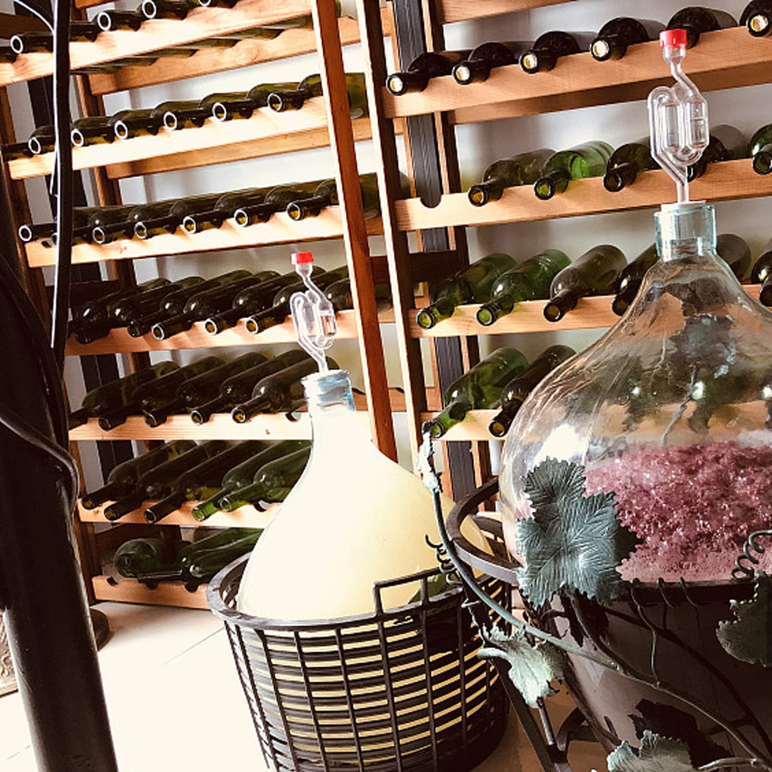 Tubo de Fermentación Airlock,HASLED Airlock Esclusas con Tapón de Goma,Bloqueo de Válvula Esclusa de Aire Para Elaborar Cerveza,Vino,Chucrut Fermentado