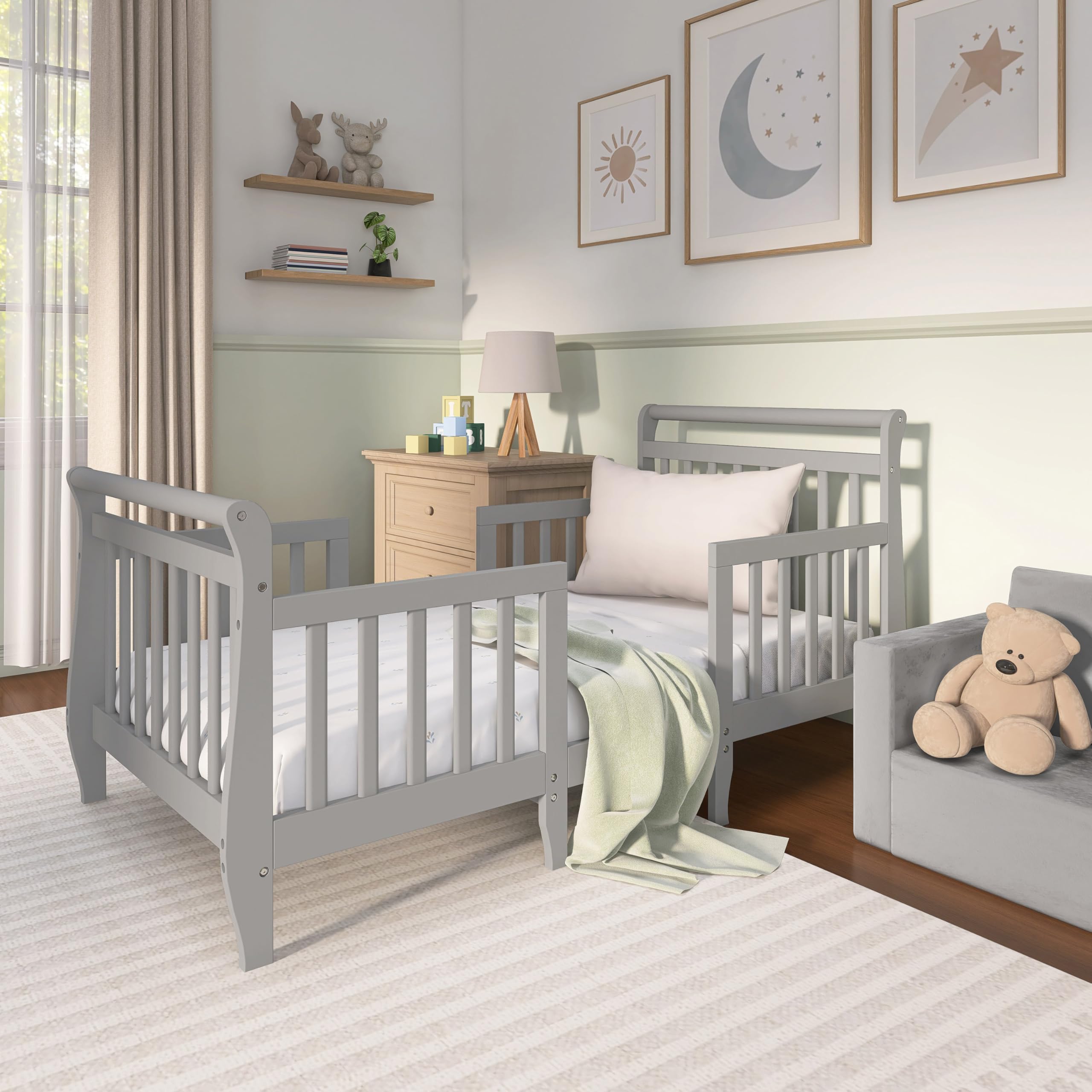 Amazon.com : Dream On Me Emma 3-in-1 Convertible Wooden Toddler