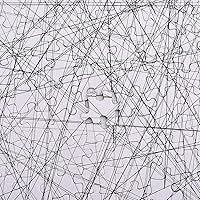 Vista 6 de Bgraamiens Puzzle-The Lines -1000 Piezas Blanco y Negro Desafío de Moda Simple Tablero Azul Rompecabezas de Jigsaw