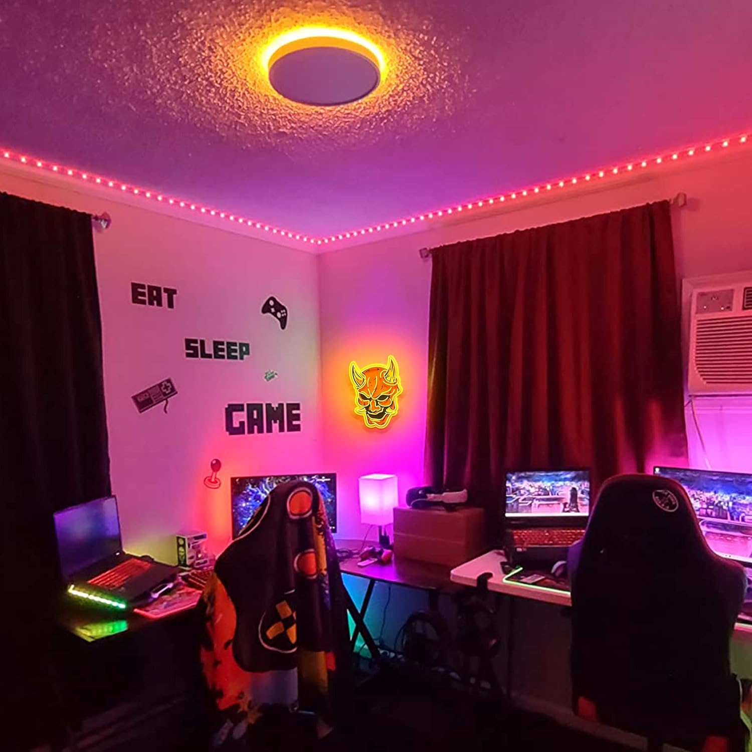 Hannya Mask Neon Sign for Game Room, Tattoo Shop, Tattoo Studio Decor LED Anime Neon Light Cool Room Accessory Japanese Demon Evil Spirit Hannya Sign - Image 6