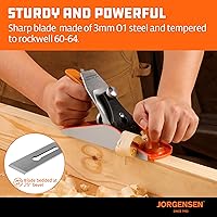 Vista 3 de JORGENSEN Cepillo de madera No.4 de 10 pulgadas, cepillo manual para carpintería, cepillo alisador profesional para recortar, manualidades - cepillo