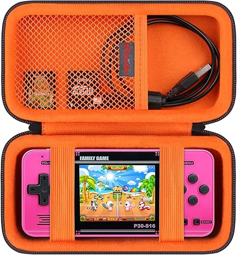 Elonbo Funda de transporte compatible con WELLSTG juego de mano para niños, 220 videojuegos retro precargados, bolsa de almacenamiento portátil para