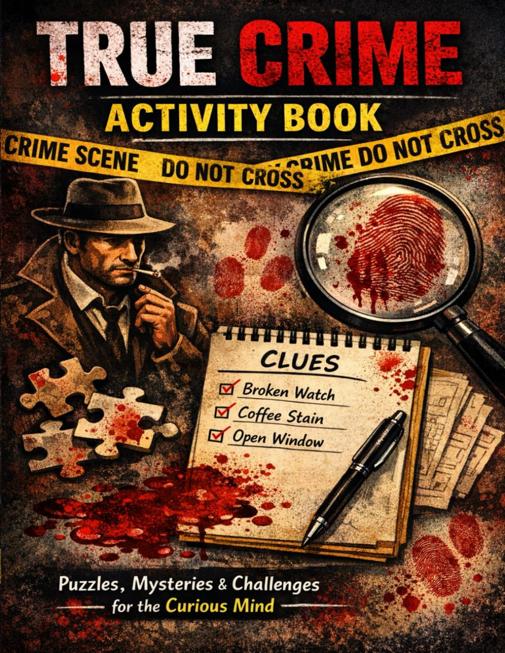 True Crime Activity Book: Solve Crimes Analyze Clues and Test Your Detective Skills with Interactive Puzzles