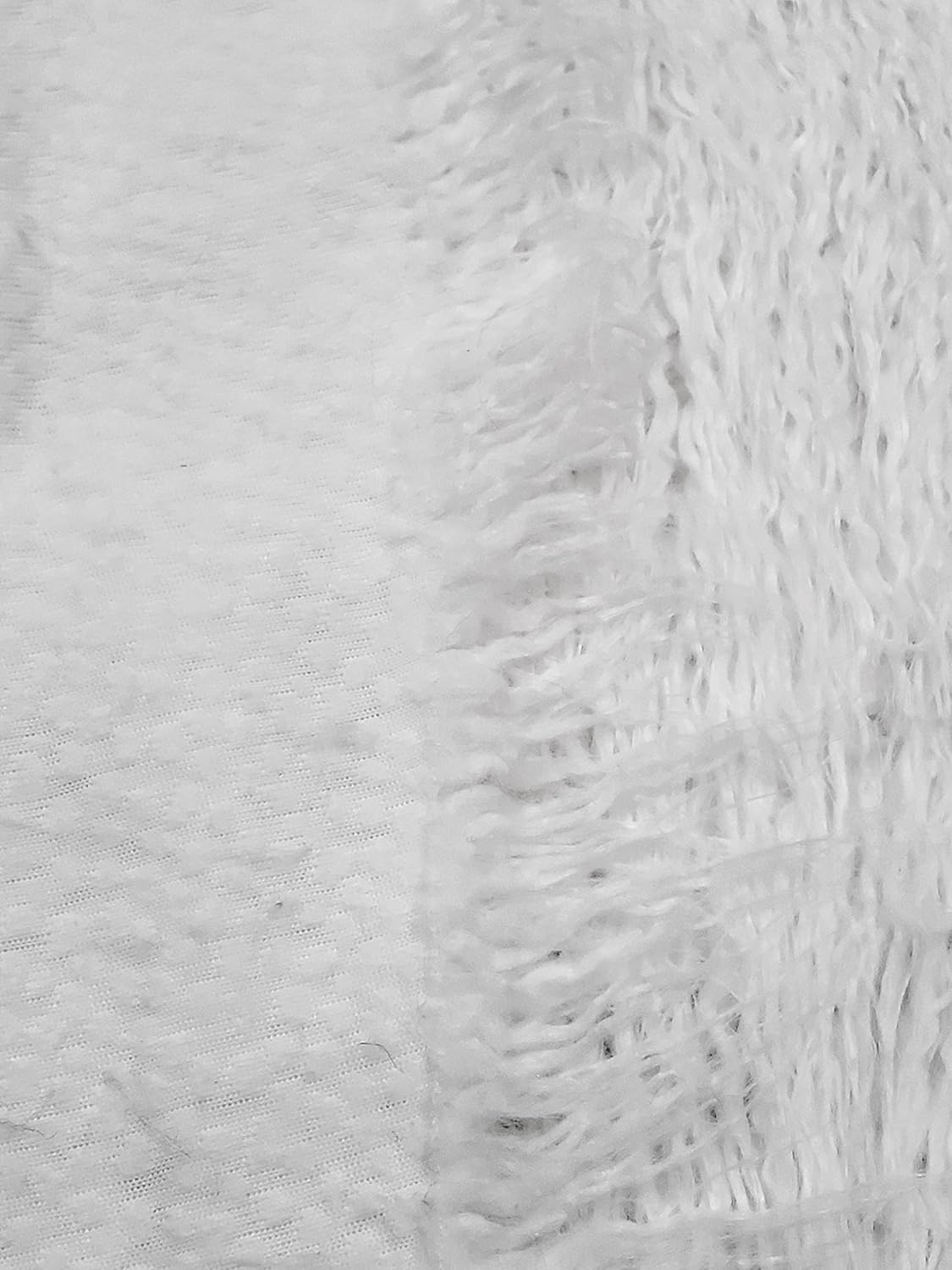 Faux Fur Long Pile Curly Fabric Alpaca Sold by The Yard (White)