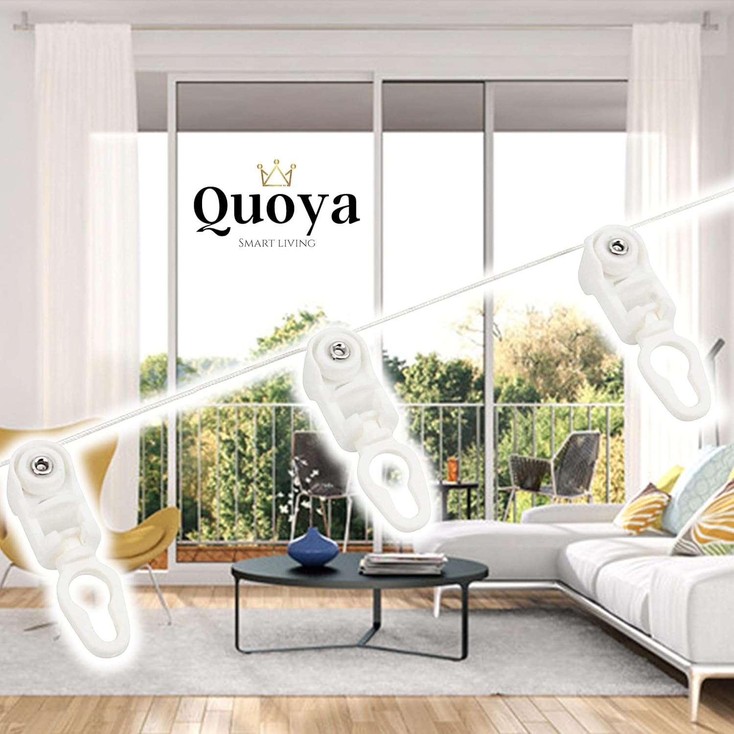 Quoya Smart Electric Curtain Track S Wave Ripple Curtain Runners