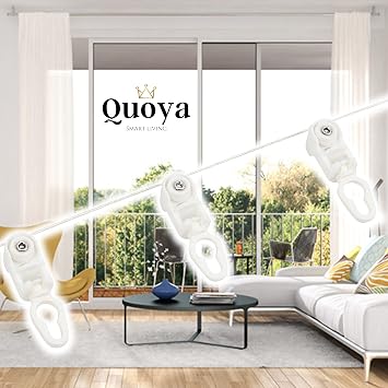 Quoya S-Wave Ripple Fold Curtain Runners for QL600 & AT5810 Smart Electric Curtain Track 3 m Set, 60 mm Wave