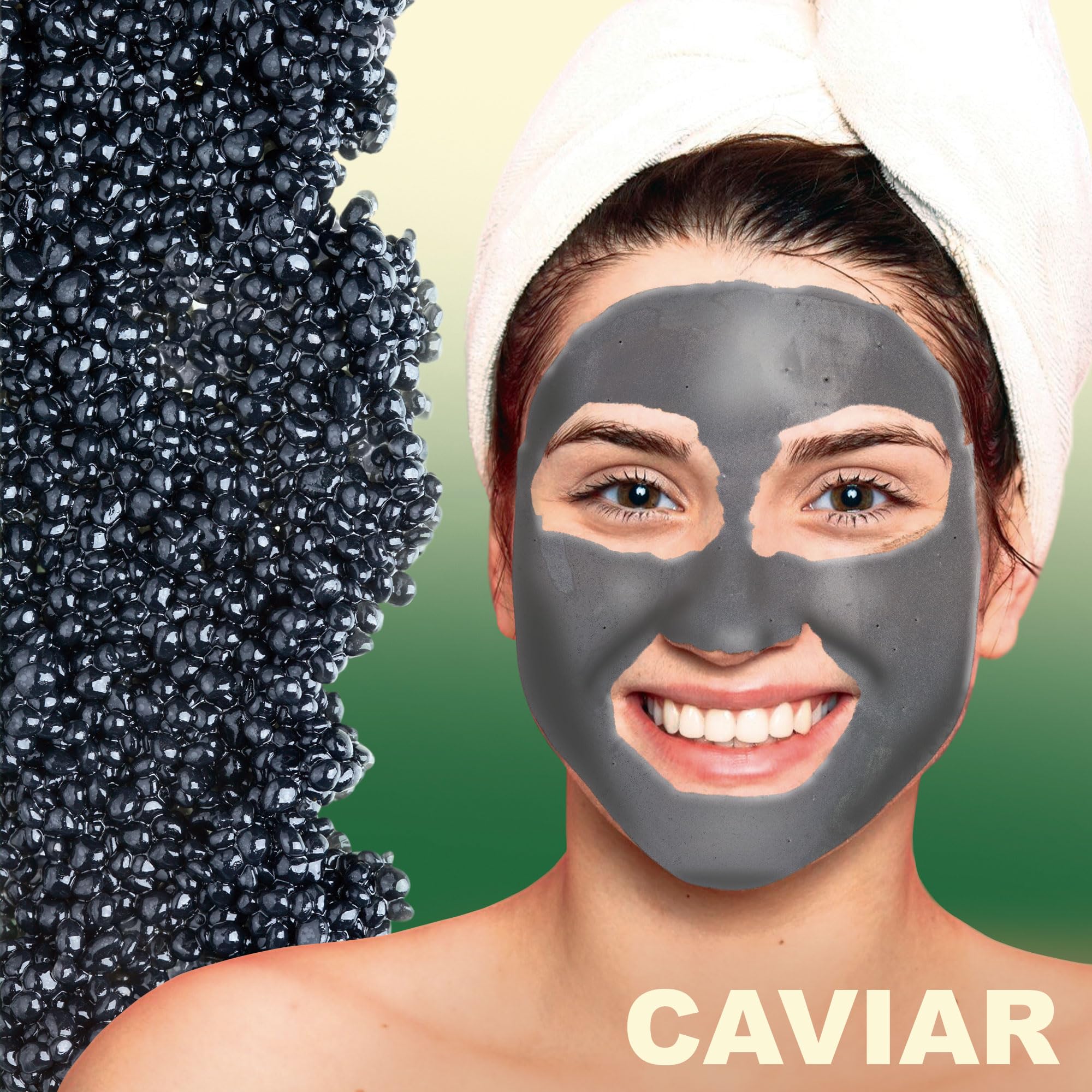 Masque Visage Relaxant et Lifting au Caviar | Soin Fermeté | Masque Peel-Off | Anti-Âge | Hydratation et Élasticité | Élimination Points Noirs, Transparent, 200g (Lot de 1)
