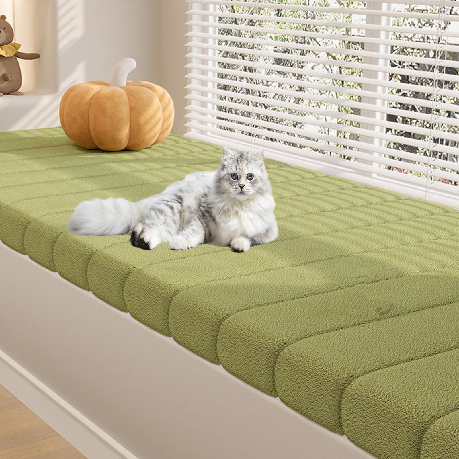 Banc antidérapant lavable assise stable matcha 150x45 cm