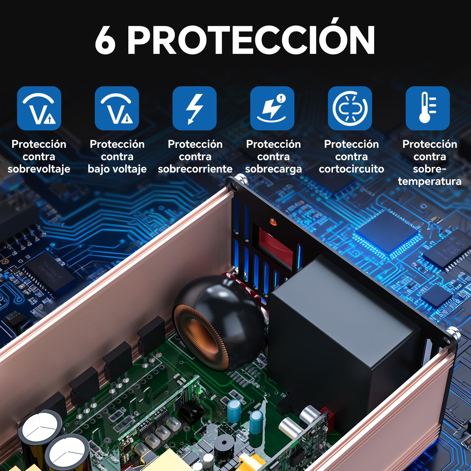 XWJNE 300W Inversor 12V a 220V, Convertidor para Coche con 1 Enchufe EU, 2 Puertos USB-A, 2 Puertos USB-C, Inversor de Corriente Onda Sinusoidal Modificada con Enchufe de Mechero y Protección Múltiple