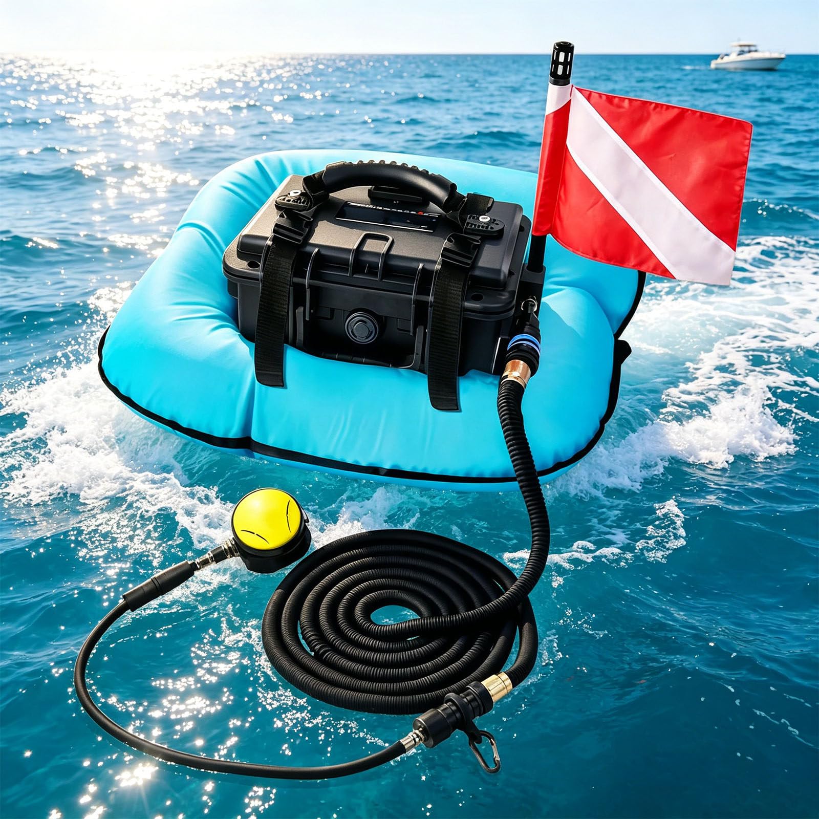 Underwater Breathing Device Tankless Diving Air Supply Ventilator Blue