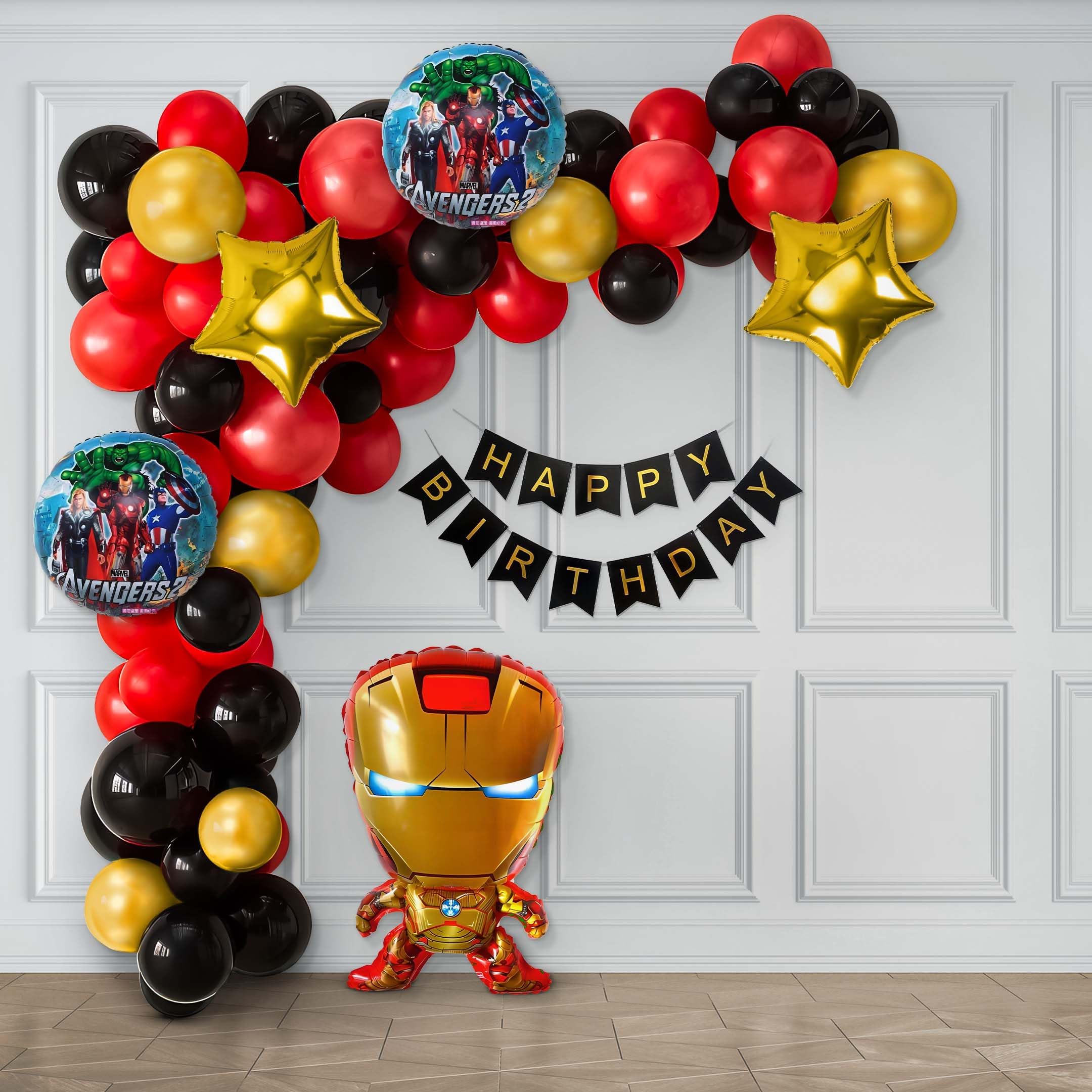 SpecialYou.in Iron Man Birthday Decorations items for Boy, Avengers Theme Birthday Decoration for Boys with Metallic balloons for Decoration, Birthday Balloons for Decoration, foil balloons - 49 pcs