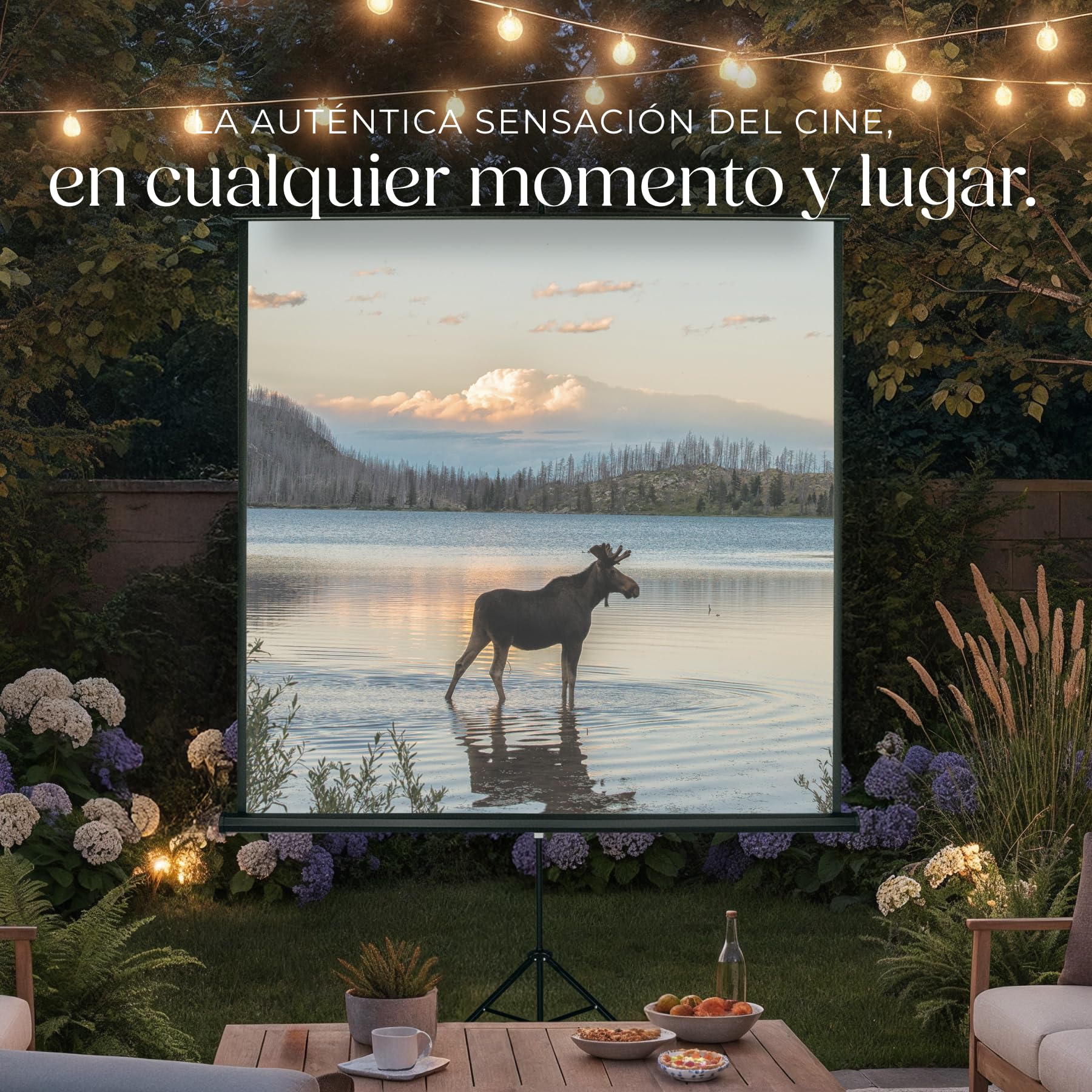 tectake® Pantalla Proyector Enrollable y Retráctil, Montaje en Pared y Techo, Formatos 1:1, 4:3y 16:9, Optimizado para HDTV y 3D, Factor de Ganancia 1,0, Tela Projector - 212 x 90 x 260 cm