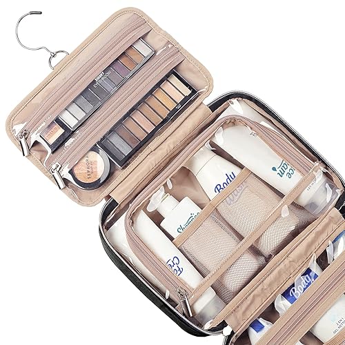 Miniatura 61 de NISHEL Neceser de viaje para mujer, organizador colgante y portátil para champú de tamaño completo, acondicionador, juego de cepillos y accesorios