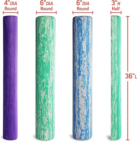 Miniatura 7 de OPTP PRO-Roller - Rodillo de espuma de densidad estándar, rodillo de espuma de densidad media para terapia física, pilates, ejercicios de espuma de