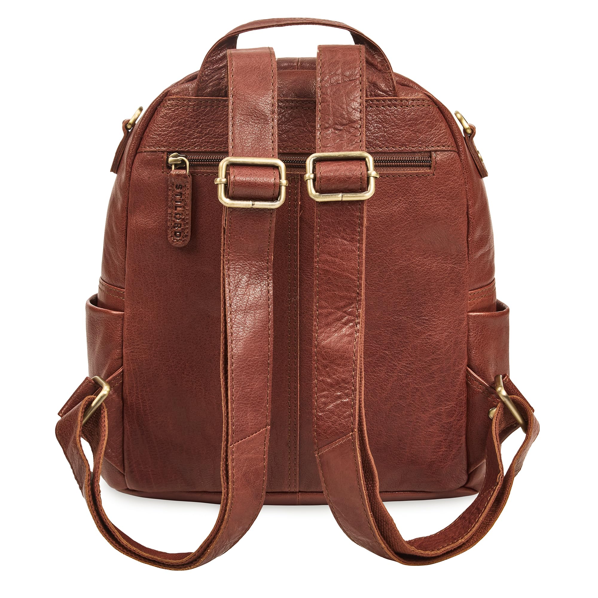 STILORD Regina 2 en 1 Mochila-Bolso Mujer de Cuero - Bolso Convertible en Mochila Pequeño Bolso Bandolera Piel Genuino - Elegante Bolso Mano Casual Mochila Bandolera Color:maraska - marrón Oscuro
