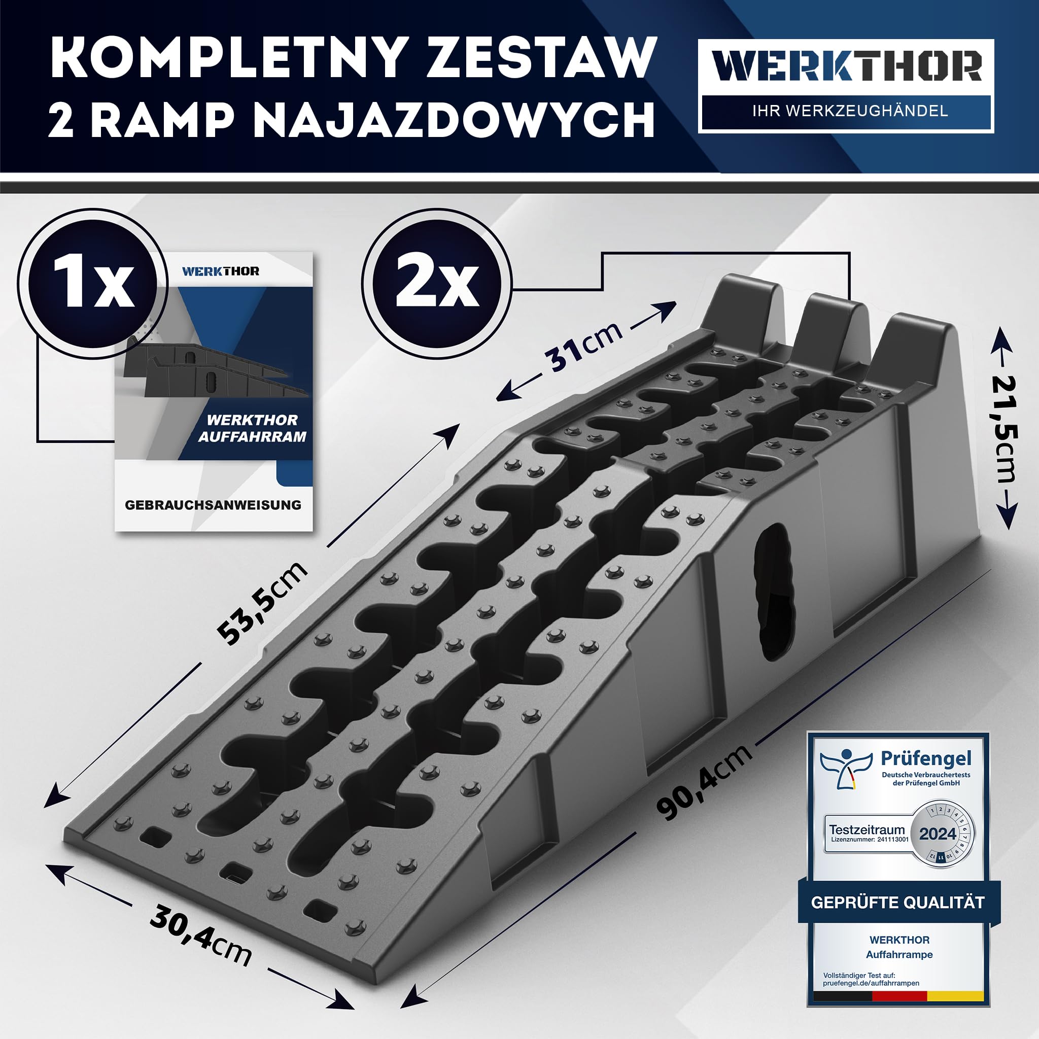 Rampa Załadunkowa WERKTHOR - [Zestaw 2] Rampa Załadunkowa Zapewniająca Maksymalną Przyczepność na Wszystkich Powierzchniach [<5t]