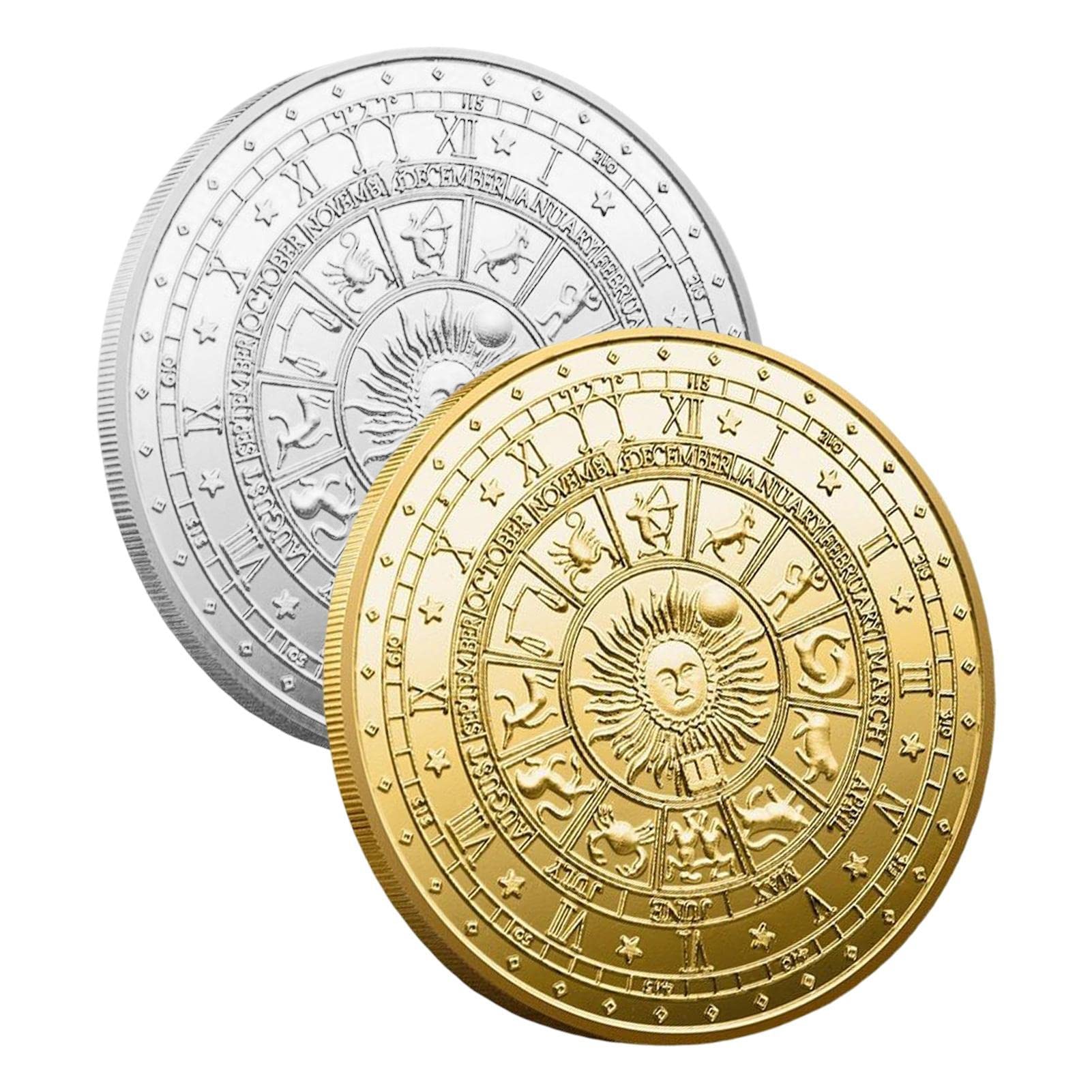 Amazon.co.jp: 2個 タロットチャレンジコイン、 日月星座チャレンジコイン、西洋占星術エンボス記念硬貨、タロット占いラッキーウィッシング コイン、お土産チャレンジ収集コイン タロットのお土産に : おもちゃ