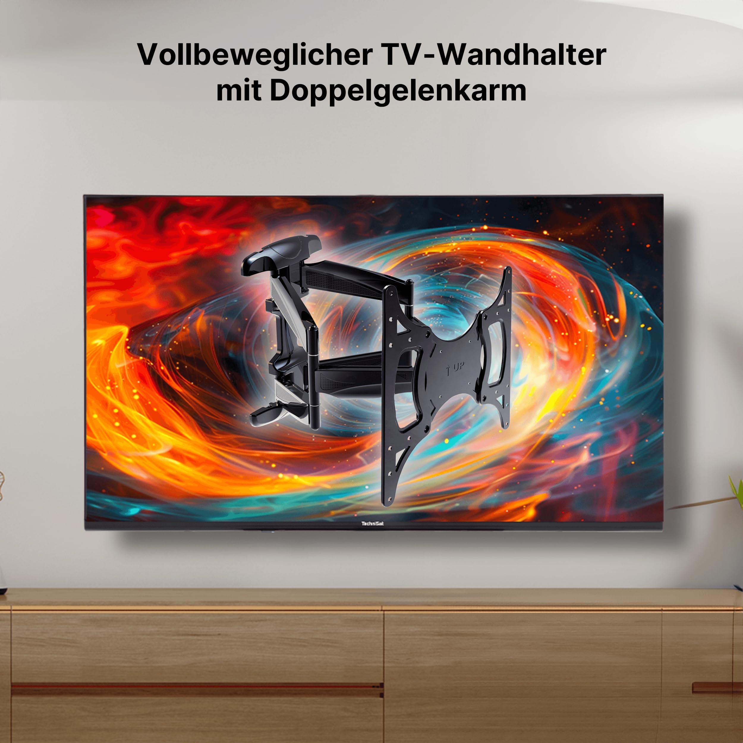 TechniSat 2020/2761 - Soporte de pared para pantalla plana (45 kg, 66 cm (26"), 139,7 cm (55"), 100 x 100 mm, 400 x 400 mm, Negro)