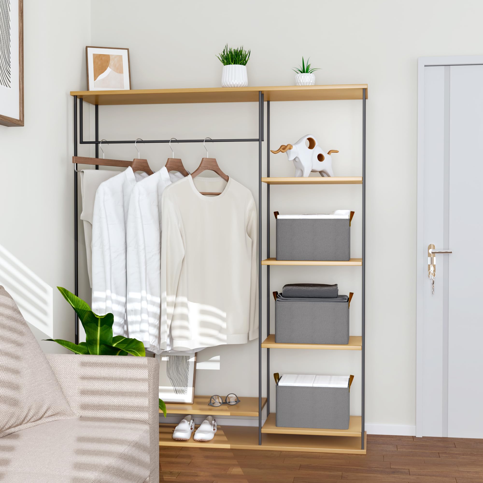iEGrow Aufbewahrungsbox, 3er Set, faltbare Stoffbox mit Griffen, Aufbewahrung für Kleidung, 35 x 25 x 20 cm, Oxford, geeignet für Wohnzimmer, Schlafzimmer, Aufbewahrung von Badartikeln (Grau)
