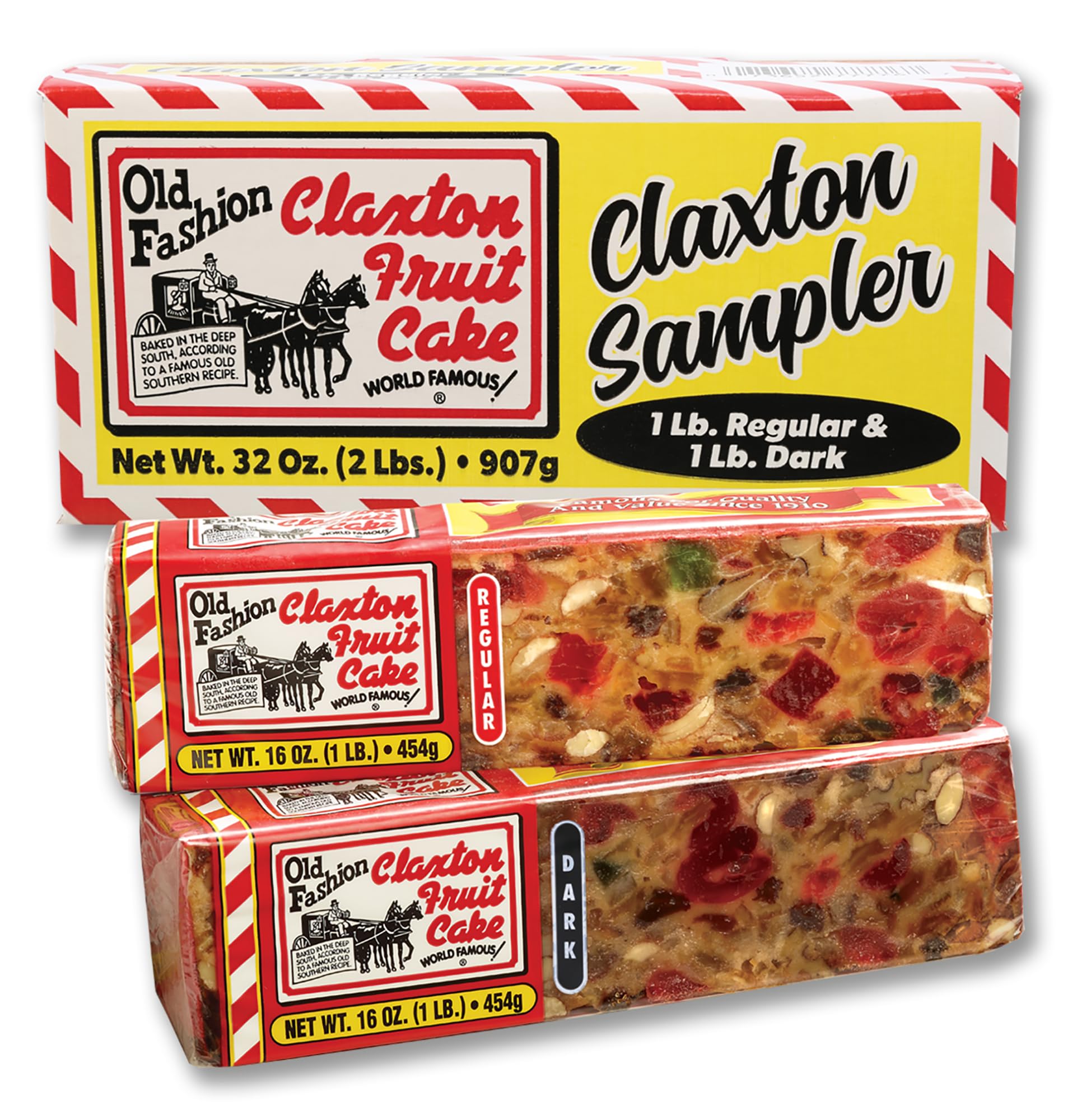 Claxton Fruit Cake Fruitcake Regular-Dark Sampler Pack