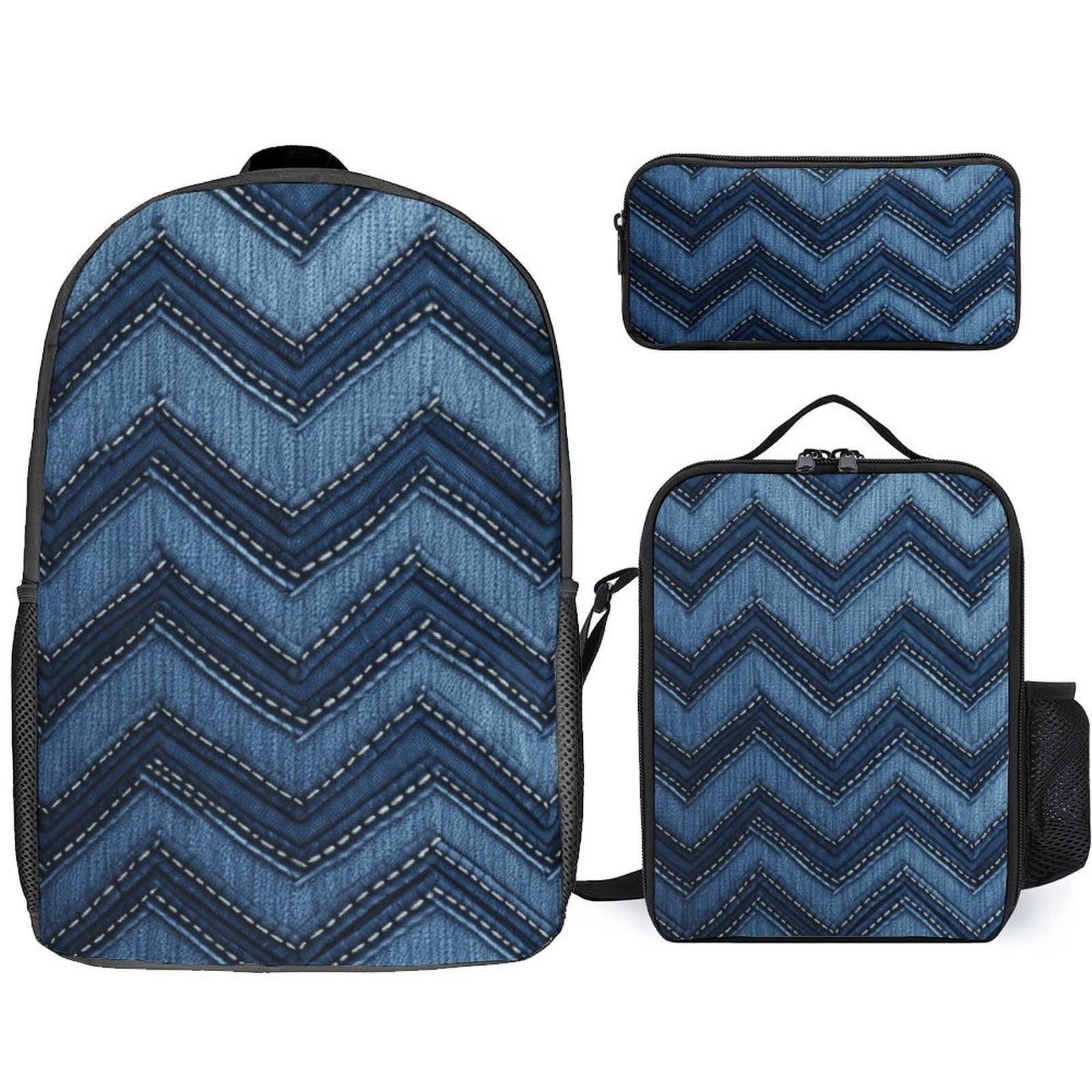 Sac à dos denim bleu dégradé idéal pour les sorties décontractées