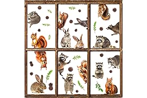 Woodland Animal Window Decal Funny Squirrel Window Decals Clings Cute Animals Wall Stickers