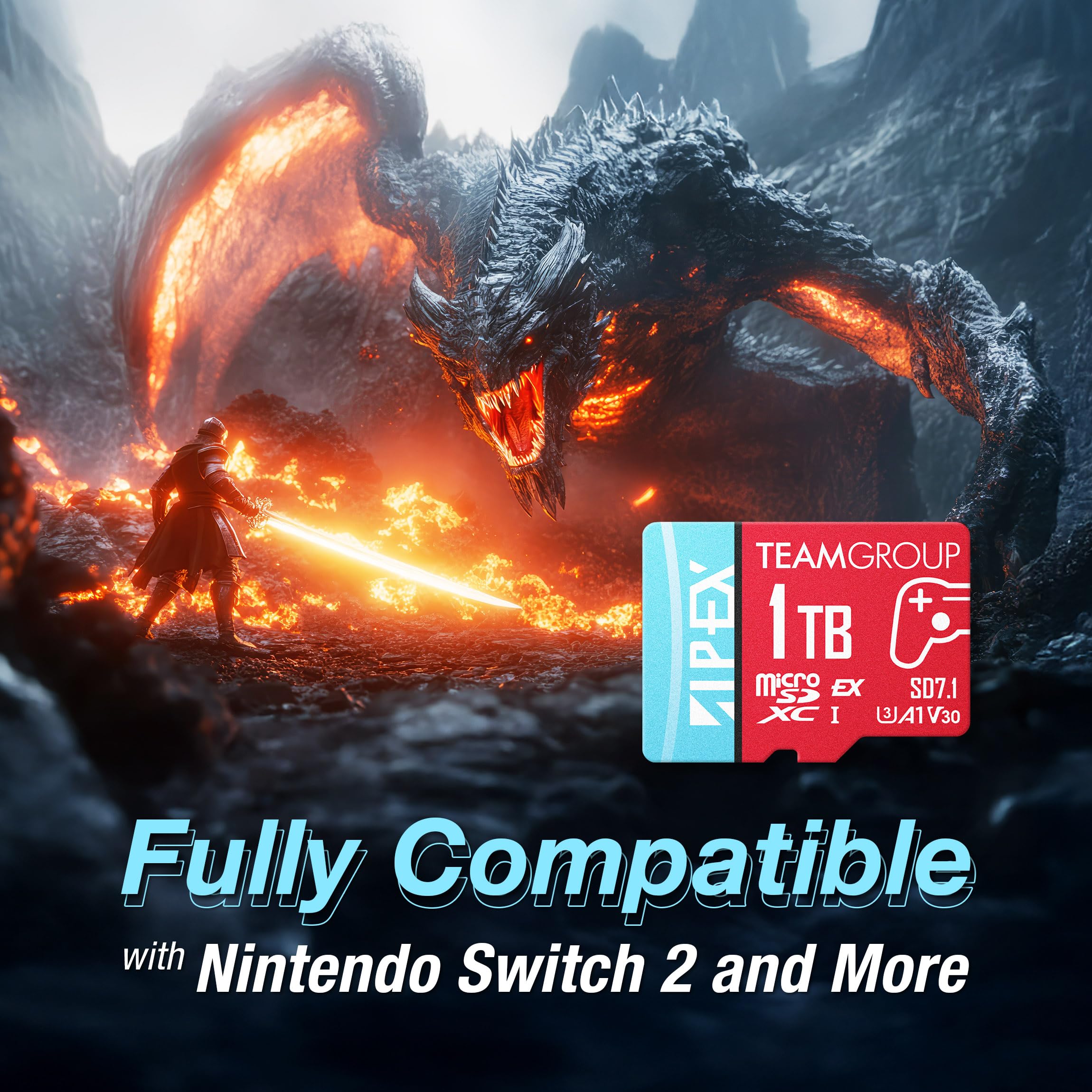TEAMGROUP APEX - Scheda microSD Express da 512 GB, scheda di memoria microSDXC U3 A1 V30 R/W fino a 800/700 MB/s, compatibile con Nintendo Switch2, compatibile UHS-I, con adattatore