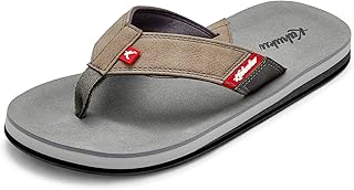 Kahuku Slaps Men\'s Flip-Flops with Soft Cotton Toe Post, Supersoft Footbed and Arch Support - Guaranteed Comfort