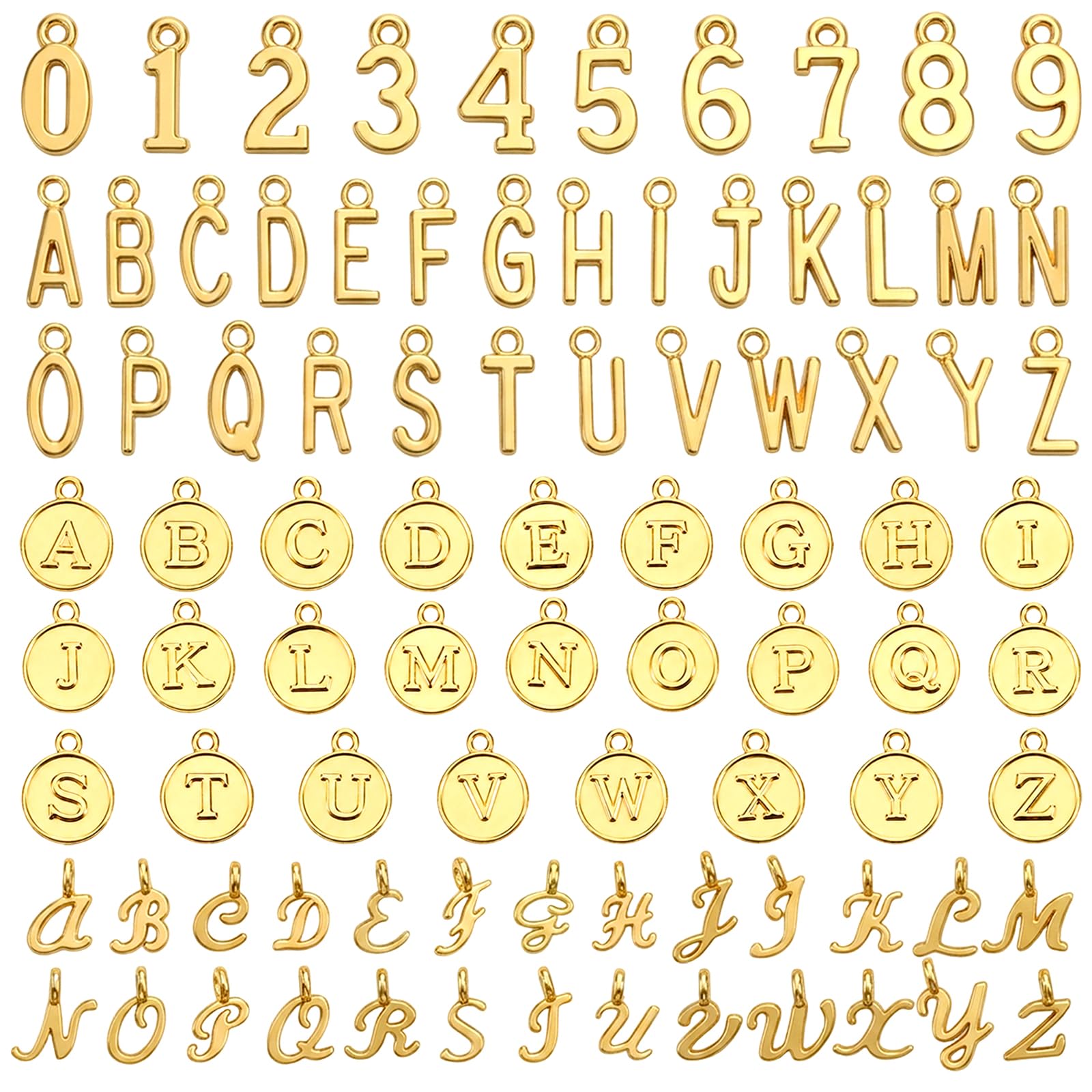 Aqohips 88 Pcs Letter Charms, Alphabet ABC Letter Charms