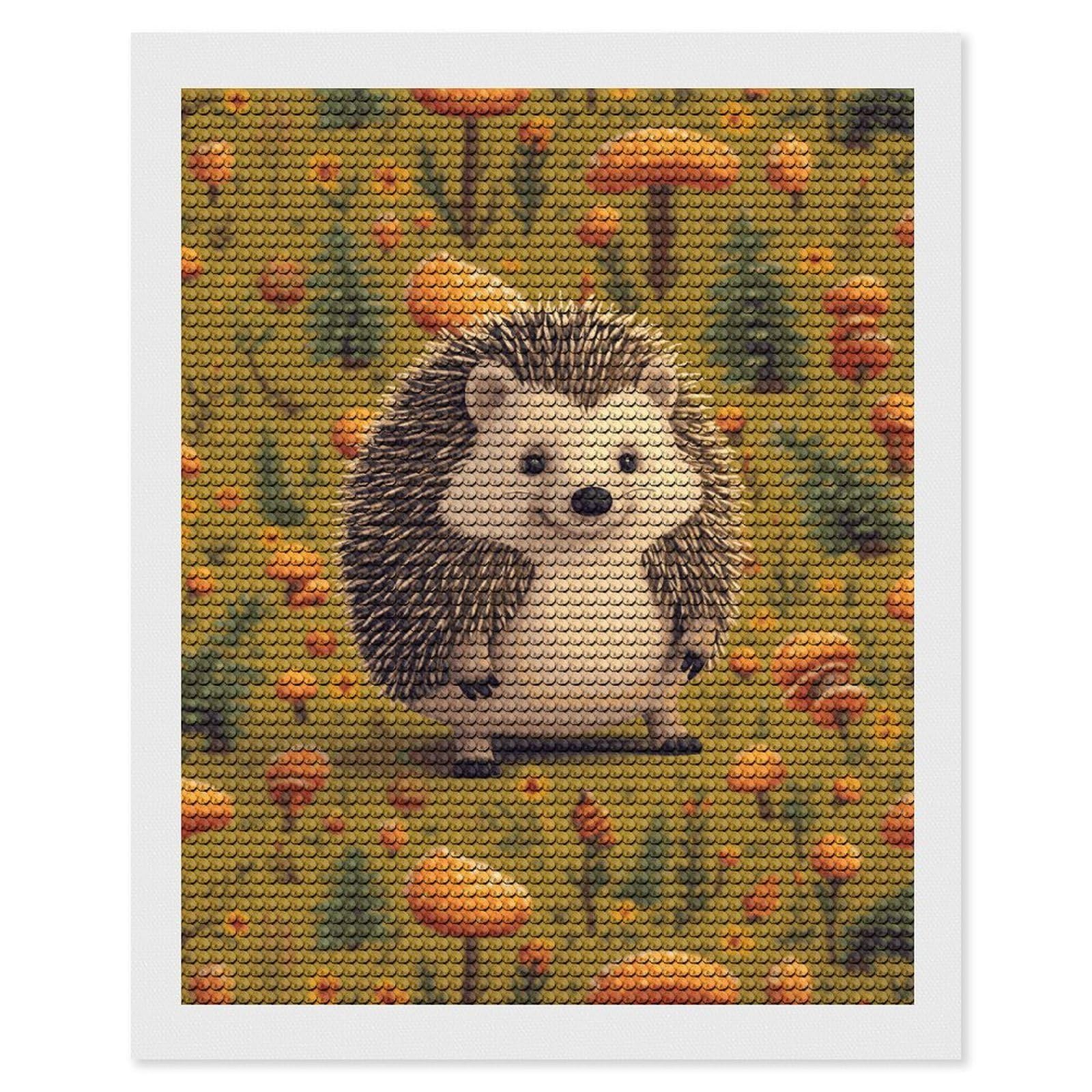 DWVTSLH Hedgehog Diamond Painting Kits for Adults, Personalized Diamond Photo Art Full Drill, DIY 5D Diamond Art Painting Kits for Beginners, Home Wall Decor 16"x20"